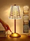 Cordless Lamp, 2000mAh Rechargeable Lamp, Dimmable+3 Crystal Table Lamp-2000mah
