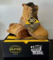 Oliver 55332z SIZE 8 Men's Work Boots. Steel Toe Safety. Zip. Scuff Cap BNIB