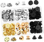 [TEHAUX] Multipurpose Pin Back Keepers Replacement Clasp for Badges Name Tags Jewelry Making Crafts Lightweight Portable Design
