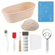 5/8pcs Natural Bread Banneton Proofing Basket Oval Round Rattan Wicker Dough Sou