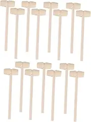 Abaodam 15Pcs Wooden Hammers for Mallet Pounding Tools for Fun Learning Smooth Surface Safe for Educational Play Cake Making