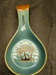 Ceramic Spoon Rest For Stove Top Porcelain Spoon Holder Large Utensil light blue