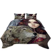 Autumn Wolf Maiden Coverlet