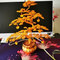 在飛比找蝦皮商城精選優惠-【純手工工藝品 擺件 招財】金屬絲鋁線手工藝品開業擺件發財樹