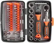 38-in-1 Ratchet Box, Ratchet Set for Socket Wrench, Ratchet Box for Repairing Furniture, Car, Computer, Electronics