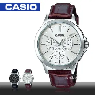 【CASIO 卡西歐】型男必備_皮革錶帶_生活防水_礦物玻璃_男錶(MTP-V300L)