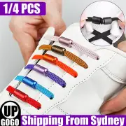 1/4PCS No Tie Shoelaces Elastic Locked Shoe Lace Lazy Laces Sneakers Kids Adults