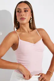 Pink Mesh Singlet Top - Size L, Women's Singlet
