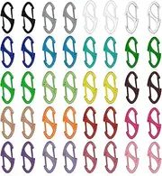 40 Pcs Colorful S Shaped Double Carabiner - (1.6 Inch) Dual Gate S Binder Carabiner - Trigger Snap Hooks for Small Doll Pendant Key Rings,Ideal for Camping Traveling Fishing
