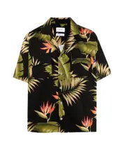 palm leaf print shirt S,XL,L,M Black
