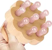 ideayard Scalp Massager,Head Scalp Comb,Rose Quartz Tooth-Wooden Comb for Head Stress Relax Massage Tool for Hair Growth Relieve Headaches