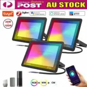 Tuya Smart Floodlight LED Reflector Outdoor 50W 100W RGB Dimmable Lighting 220V