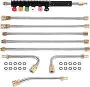 Aswalling Pressure Washer Extension Wand Set - Upgrade Power Washer with Nozzle Tips,Curved Rod, 1/4 Inch Quick Connect, Replacement for Anti-Leaked Ring 4000 PSI