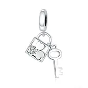 Silver plating Lucky Key Charm for Women Bracelet DIY Jewelry Pendant
