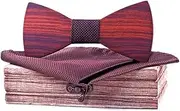 [HAMKVBPR] Men's Bow Tie Adjustable Wooden Men Bow Ties Handmade Wood Bow Tie Bowtie Formal Neck Bowtie for Parties with Box for Party, Business