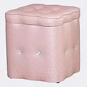Leather Storage Footstool Ottoman Footstool Box Shoe Bench Entryway Stool Storage Footstool for Living Room Bedroom Patio(Pink)
