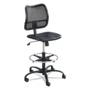 Safco Vue Series Mesh Extended Height Chair, Vinyl Seat, Black