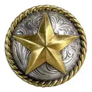 Western Equestrian Cowboy Tack (Set 6) Gold Star Conchos