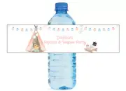 Pajamas and Teepees Theme Kids Birthday Water Bottle Labels