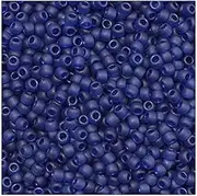 5 g Rocailles TOHO Seed Beads 15/0 (1.5 mm), Transparent Frosted Cobalt (#8df)