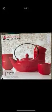 Maxwell & Williams JOZO Red Japanese Style Stoneware Teaset Teapot & 5 Cups