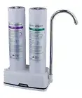 Twin Counter Top/Bench Top/ Double Drinking Water Filter System Quick Change