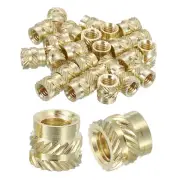 Knurled Insert Nuts, 25pcs M6 x 8mm L x 9mm OD Brass Heat Set Insert Nuts
