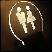 Toilet Sign Bathroom Door Sign Men's and Women's Restroom Signs, Ultra-Bright Restrooms LED Sign, Wall Mount Toilet Sign, Mens and Women Bathroom Lighted Edge Lit Sign