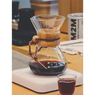 手沖咖啡分享壺 透明高硼硅玻璃鉆石咖啡壺 400/600ml chemex濾紙