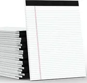 PINJINGPRO 24 Pack White Legal Pads 8.5 x 11 Writing Note Pads College Ruled Writing Pads 8.5 x 11, Lined Paper Pads, 30 Sheet/Notepad, 38 Lines Perforated Notepads 8.5 x 11'' for School, Home, Office
