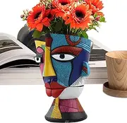 Flower Pots for Succulent - Resin Abstract Face Flower Containers - Hand-Painted Home Accessories, Plant Containers for Balcony Garden Windowsill Decor