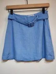 Abercrombie & Fitch Skort Skirt Womens Small Blue Mini Linen Blend