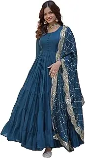 [FASHION BAZAR 365] Indian Women's Star Georgette Fabric Rich Sequins Embroidered Work Long Gown 11651