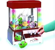Define Essentials Claw Machine with Flashing Lights & Sounds - Electronic Claw Toy Grabber, 4 Animal Plush, Arcade Sounds Ages, Includes 30 Tokens & 4 Animal Plush