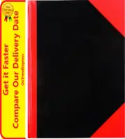 A4 Cumberland Notebook Hard Cover Black & Red Gloss 100 Pages Feint Ruled