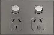 Pack of 10 3A AU Double Powerpoint SAA Slim Silver