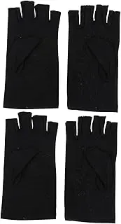 [COLLBATH] 2 Pairs Half Finger Gloves Uv Cycling Riding Gloves for Men Women Use Anti-uv Gloves Touch Screen Elastic Spandex Gloves