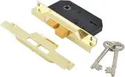 Union Locks 2242 2-Lever Mortice Rebated Sash Lock Electro 65.5mm - Brass (Visi Pack)
