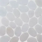 XL Snow White Sliced Pebble Mosaic Wall & Floor Tile ($10.17/SqFt)