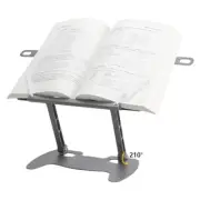Metals Book Stand for Reading,Base with Non-Slip Pads Adjustable Textbook Gray