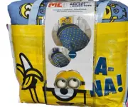!WOW! NWT MINIONS Blue BANANA 5 Piece Twin Comforter & Sheet Set {BED IN A BAG}