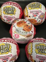 Lot Of 5 Mini Verse Hello Kitty Capsule Ball Make It mini Food Waffle Sealed NEW