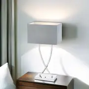 Jasmine Modern Table Lamp in Chrome/Grey