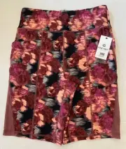 NWT New $50 Nine West Active Floral Print Yoga Exercise Shorts 1X