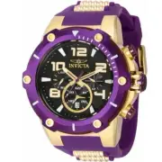 Invicta Speedway 40895 Men's Purple Silicone Chronograph Black Dial Analog Watch