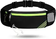 USHAKE Running Belt with Bounce-Free Pouch for iPhone and Samsung Galaxy - Ideal for Running, Walking, Cycling, and Gym Workouts, Black-1