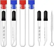 Xuegier 4PCS 1ml Dropper, Eye Dropper Glass with Measurements Bent & Straight Tip, Calibrated Pipettes Dropper for Essential