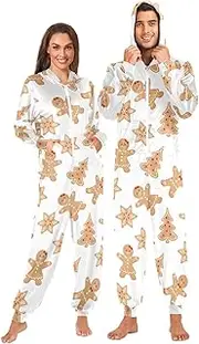 [Joisal] Sweet Gingerbread Cookies White Ultra-comfortable Fit, Onesie Adult, Pajamas Party