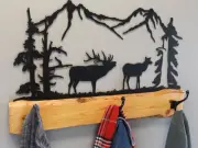 AmishToyBox.com Rustic Coat Rack With 3 Hooks - Pine Wood Coat Hanger with...