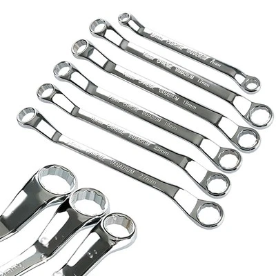 Offset Box End Wrench Spanners Carbon Steel Metric 45 Degree Long Double Ring